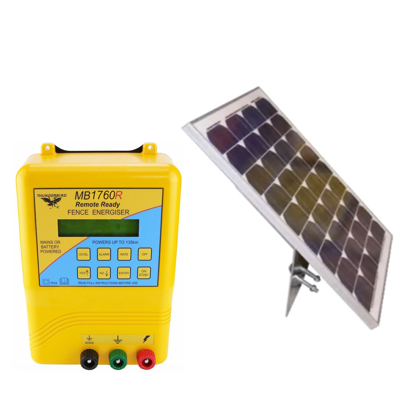 Thunderbird S1760R solar kit with MB1760R energiser and 120W panel