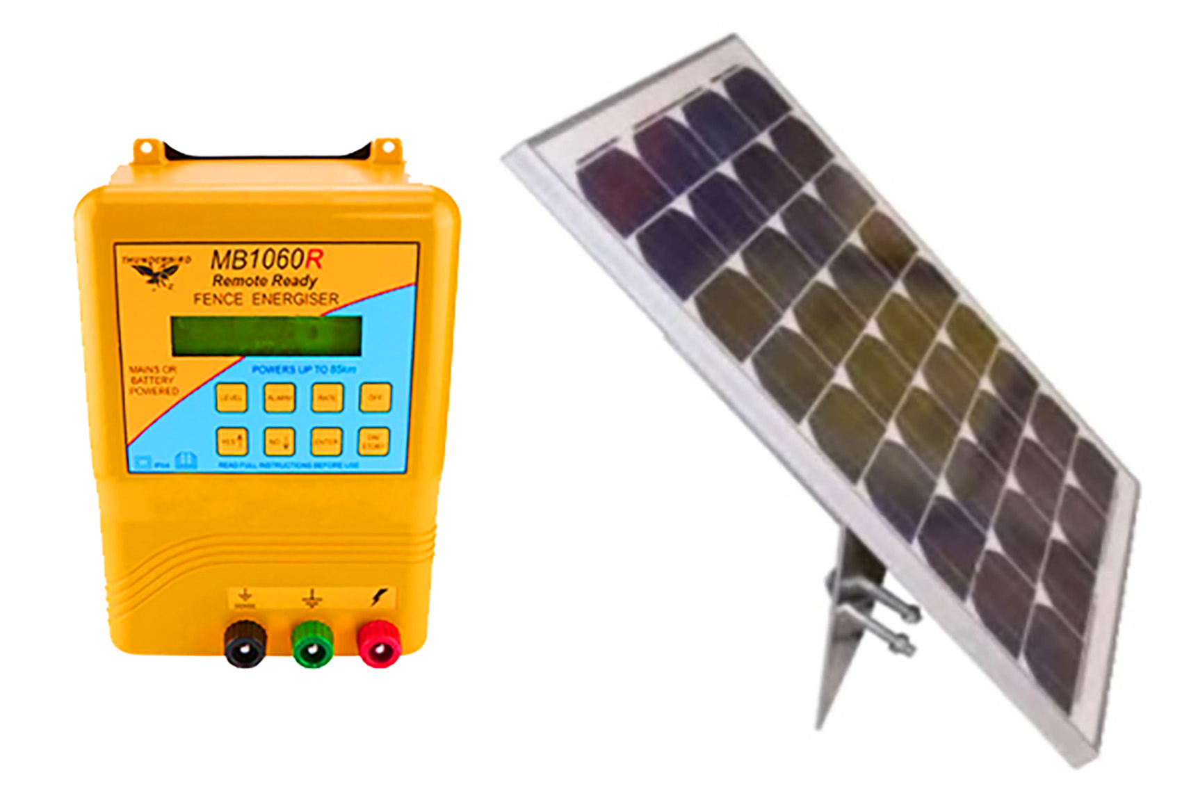 Thunderbird S1060R solar kit with MB1060R energiser and 80W panel