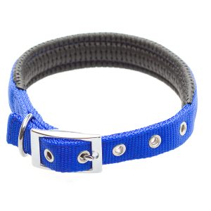 Dog Collar- Nylon Foam- BLUE 2.0cm W x 50cm L