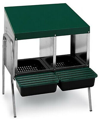 Battery Poultry Chicken Nesting Box Metal Rollaway 2Hole Single Row