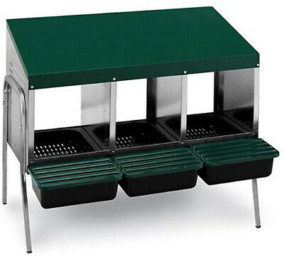 Battery Poultry Chicken Nesting Box Metal Rollaway 3Hole Single Row