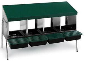 Battery Poultry Chicken Nesting Box Metal Rollaway 4 Hole Single Row