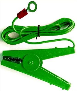 Leads and Clips- Earth Lead GREEN- Ring End x 1 #171