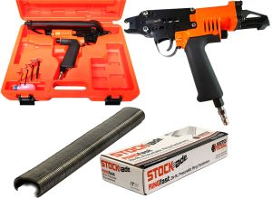 Stock-ade RingFast Pneumatic Air Clip Applicator Tool & 10 000 Clips Paslode C CLIP GUN