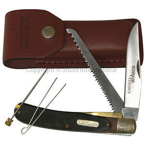 Knives Pocket- Old Timer Knife- Buzz Saw Trapper w Pouch x 1